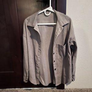 Grey corduroy flannel